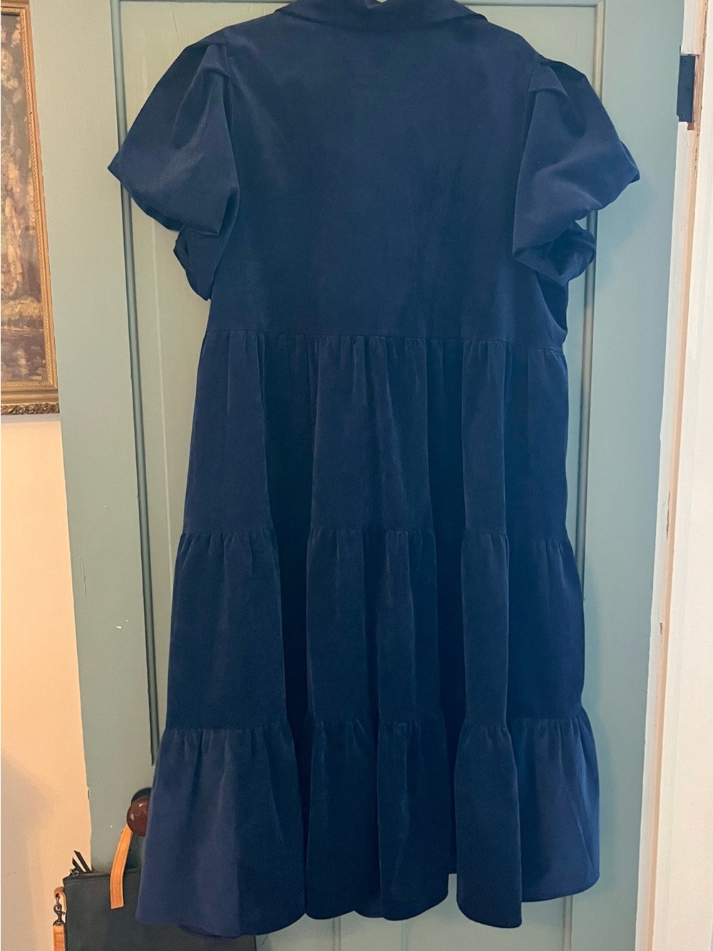 crown & ivy Navy Blue Tiered Maxi Dress, corduroy - Picture 2 of 3